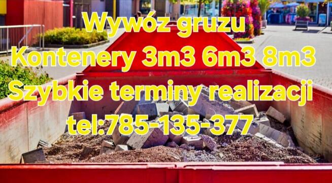 Wywóz gruzu, odpadów zielonych kontenery 3m3 6m3 8m3