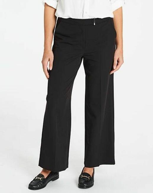 48 Eleganckie Spodnie damskie Tailored czarne pas 100-110 cm