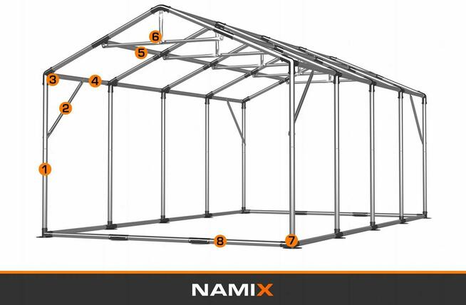 Namiot PRESTIGE 5x8-3m hala przemysłowa magazynowy MOCNY PVC