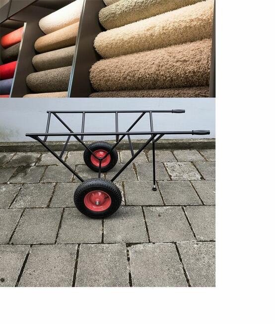 Wózek do materiałów w rolkach