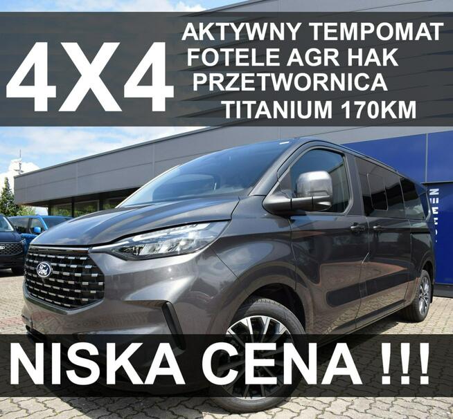 Ford Tourneo Custom 4X4 L2 Titanium 170KM Akt. Tempo. Fotele AGR  Od ręki !  -  3201zł