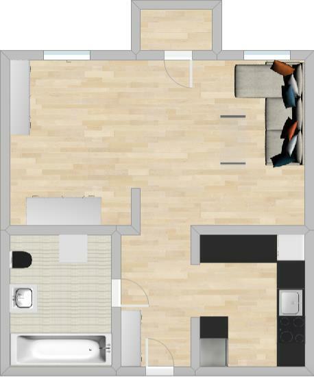 Kawalerka z osobną kuchnią, klimatyzacja,Klonowa 7