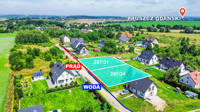 Uzbrojona działka budowlana gmina Pruszcz Gdański