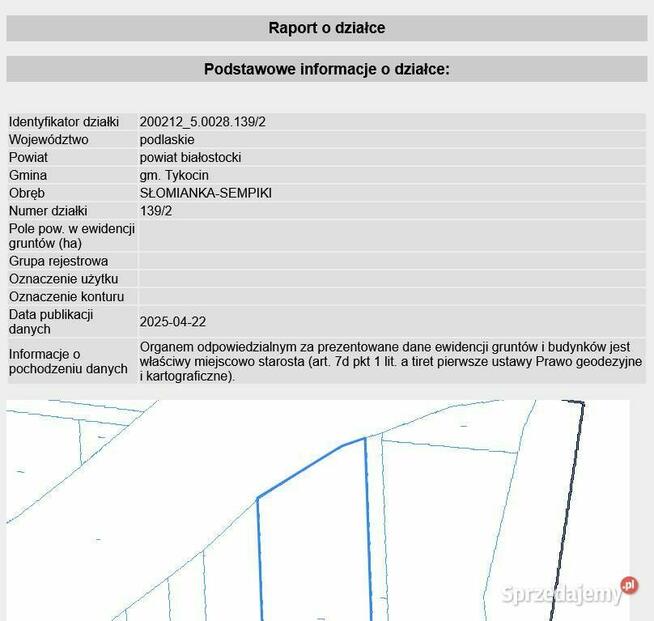 Działka z Potencjałem nad Rzeka Narew 8400m2 Targonie Wielkie