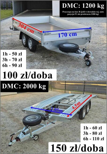 Przyczepa Wynajmę Wypożyczalnia Przyczep Laweta Wynajem