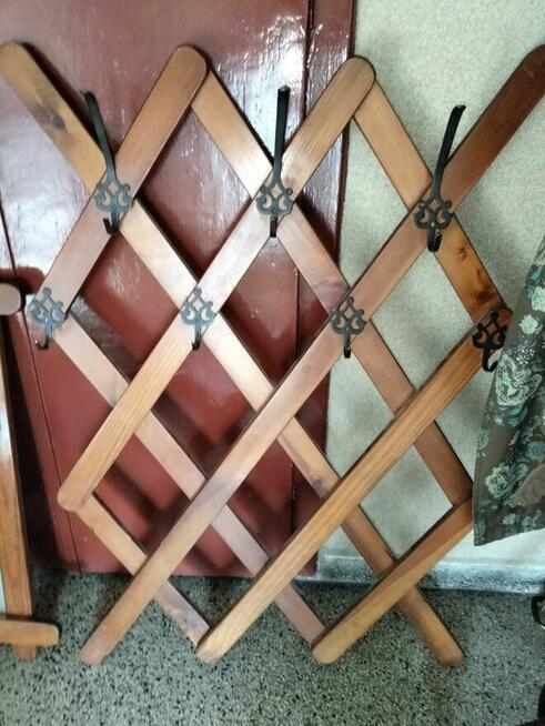 Komplet wieszak na ścianę z lustrem PRL lata 70