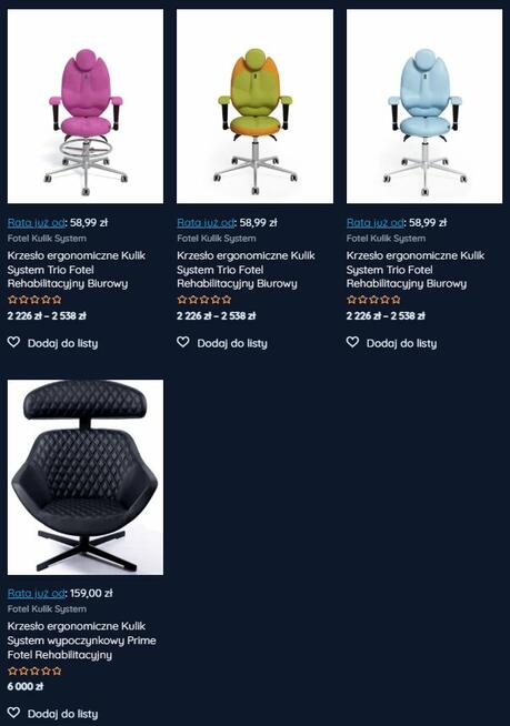 Fotel Kulik System ergonomiczny biurowy do biura pracy