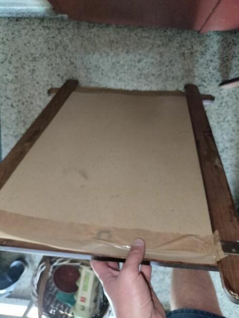 Komplet wieszak na ścianę z lustrem PRL lata 70