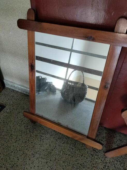 Komplet wieszak na ścianę z lustrem PRL lata 70