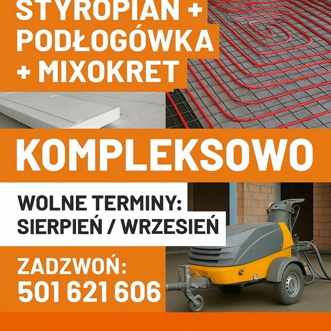 Wylewki posadzek mixokretem | Ogrzewanie podłogowe | Komplek