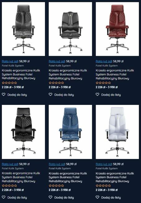 Fotel Kulik System ergonomiczny biurowy do biura pracy