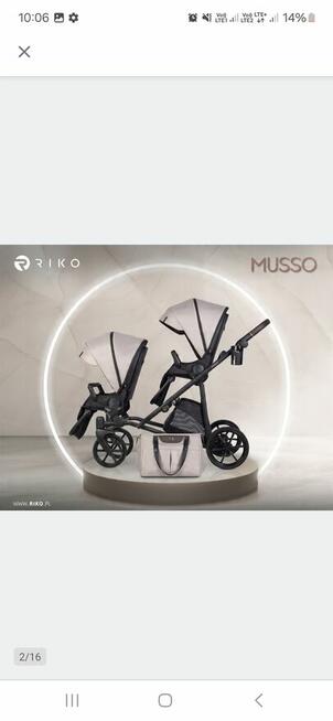 Wózek Bliźniaczy 2 spacerówki 1 gondola nowy 2025 riko musso