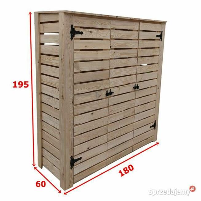 Drewniany schowek ogrodowy 195x180x60 cm D2 Surowy