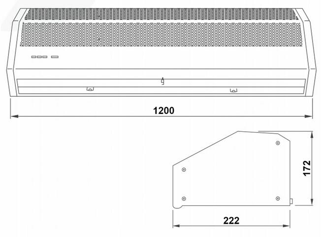 Kurtyna powietrzna 120cm z czujnikiem magnetycznym