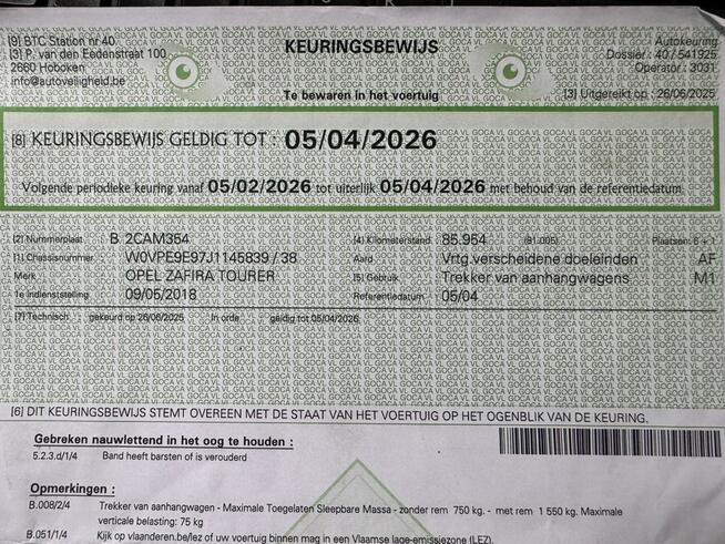 Opel Zafira Pisemna Gwarancja 12 miesięcy
