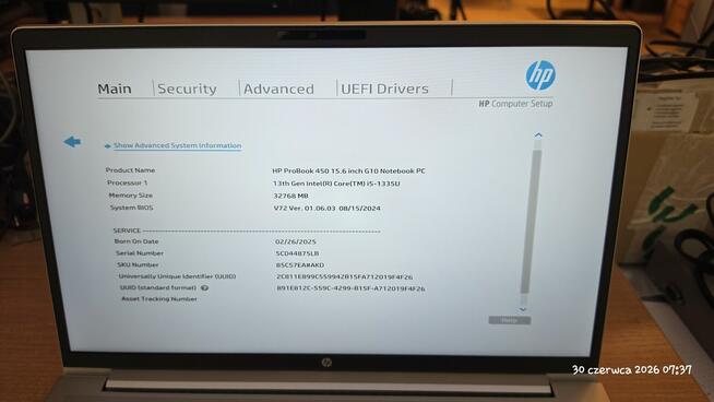 Laptop hp ProBook 450 g10/i5-1334u/32GB/1TB SSD/Windows Ent