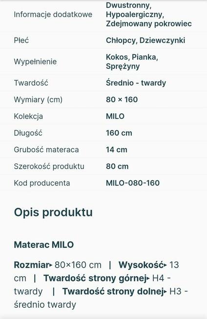 Sprzedam łóżko dziecięce 80×160