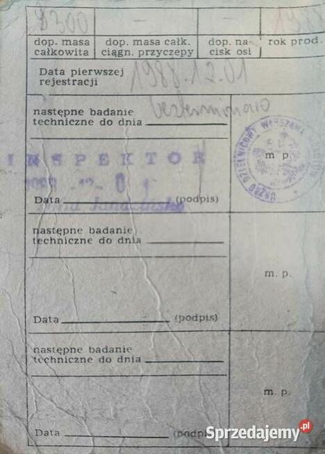 Przyczepka lekka pozostałość sam spomasz błysk km 200 zarej.