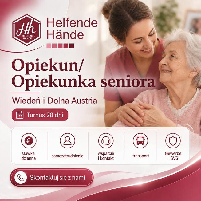 Opiekun/Opiekunka seniora – Austria | turnus 28 dni