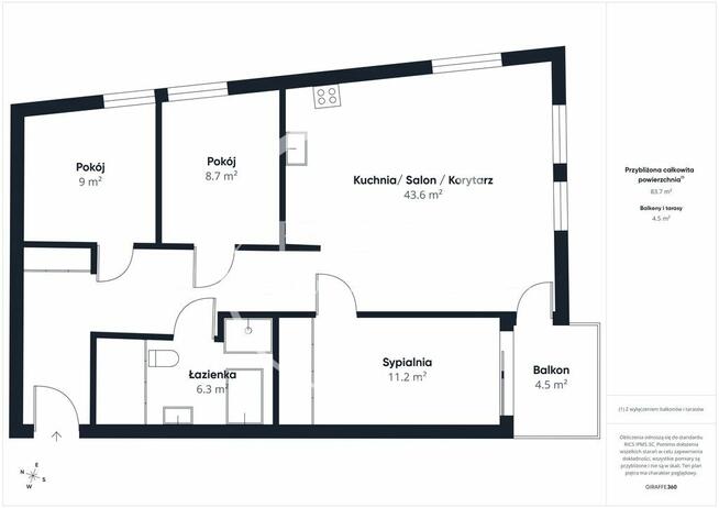 Wyjątkowe mieszkanie | 83,7m²| Centrum Choszczna