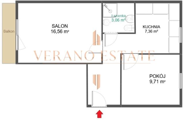 2 pok- 43 m² | Winda | Balkon | oddzielna kuchnia