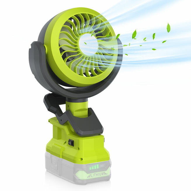 Wentylator z lampą LED do akumulatorów Ryobi 18V