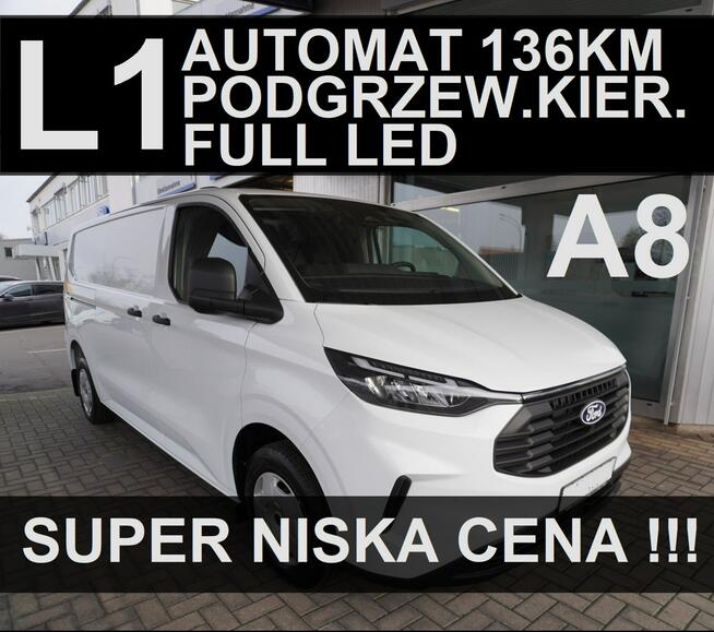 Ford Transit Custom Automat 136KM L1 Full LED Kamera Czujniki Dostępny od ręki 1640 zł L1