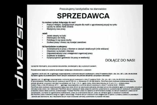 Sprzedawca Diverse