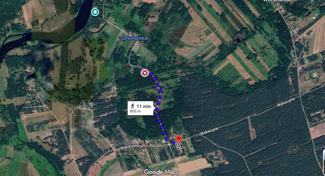 Działka 800m2 ogrodzona z projektem aranżacji 1km do Narwii