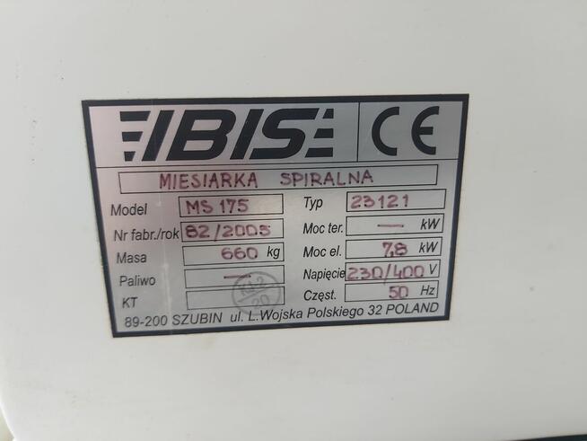 Mieszarka spiralna do ciasta IBIS MS 175 + 3 kotły, stan bdb