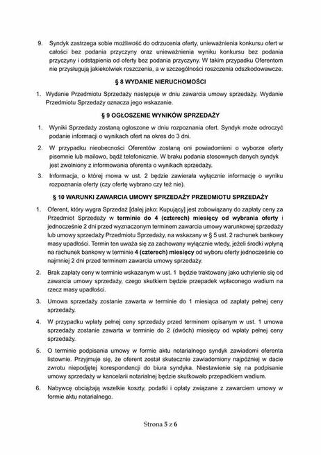 Syndyk sprzeda lokal niemieszkalny w Siedlcach