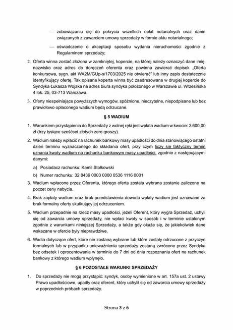 Syndyk sprzeda lokal niemieszkalny w Siedlcach