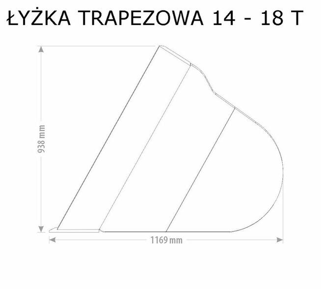 łyżka trapezowa profilująca do koparki, łyżki 1 - 18 T