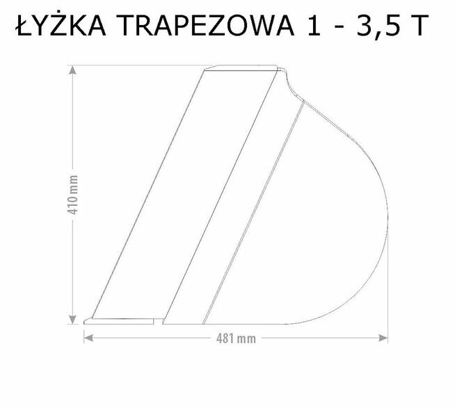 łyżka trapezowa profilująca do koparki, łyżki 1 - 18 T
