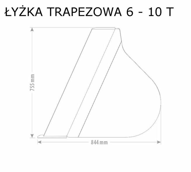 łyżka trapezowa profilująca do koparki, łyżki 1 - 18 T