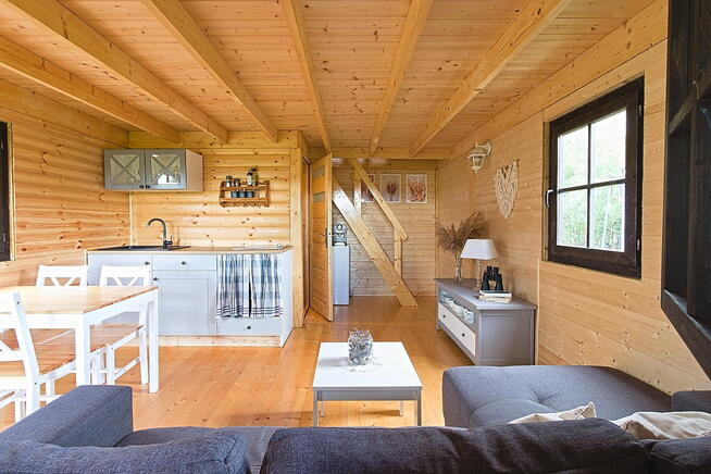 Dwa domki nad jeziorem, sauna, bania, basen, staw