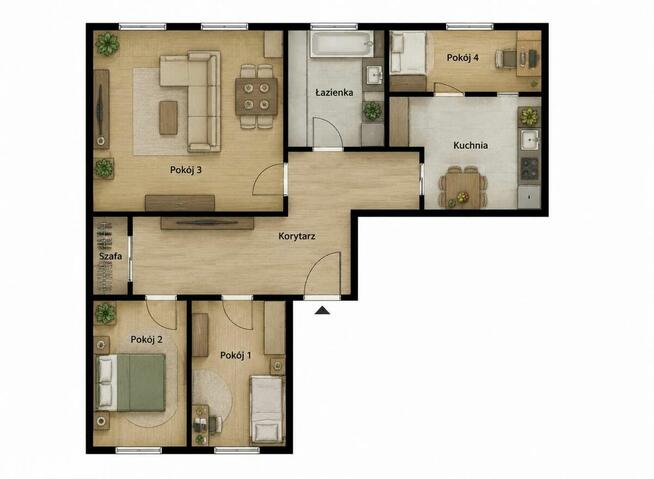 1 piętro | 4 pokoje | 92,51 m² | Ogród 179 m² | Garaż.