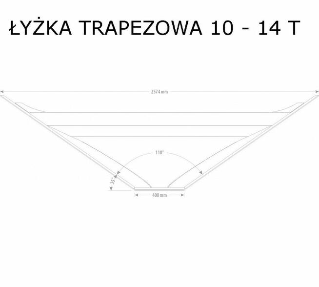 łyżka trapezowa profilująca do koparki, łyżki 1 - 18 T
