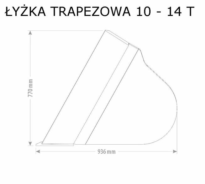 łyżka trapezowa profilująca do koparki, łyżki 1 - 18 T