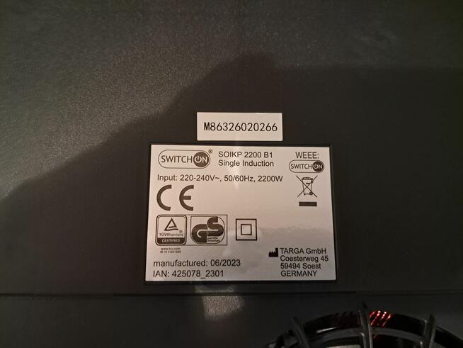 Płyta grzewcza (kuchenka) indukcyjna „Switch On”, nowa