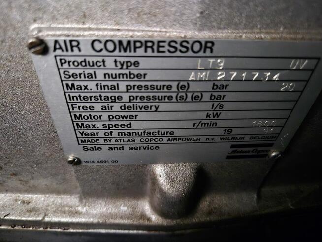 Sprężarka Atlas Copco LT9 + zbiornik + osuszacz