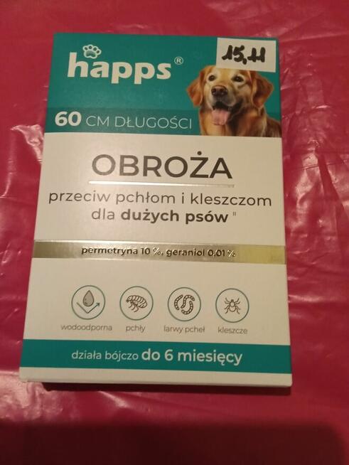 Obroża przeciw pchłom i kleszczom dla dużych psów*happs*