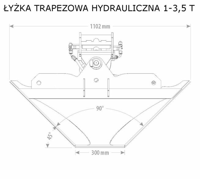 łyżka trapezowa profilująca do koparki hydrauliczna 1 - 18 T
