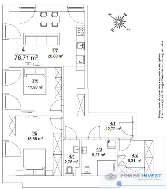 3 pokoje | 76 m² | Gotowe | Klimatyzacja | 0% PCC