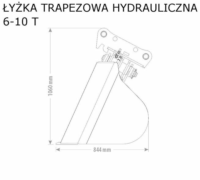 łyżka trapezowa profilująca do koparki hydrauliczna 1 - 18 T