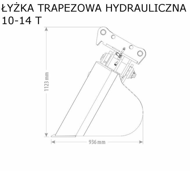 łyżka trapezowa profilująca do koparki hydrauliczna 1 - 18 T