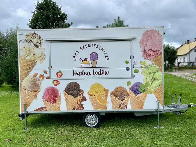 Przyczepa gastronomiczna do lodów, mobilna lodziarnia, food