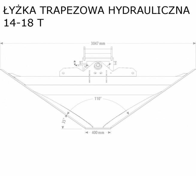 łyżka trapezowa profilująca do koparki hydrauliczna 1 - 18 T