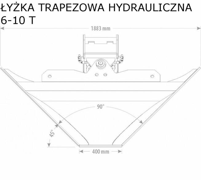 łyżka trapezowa profilująca do koparki hydrauliczna 1 - 18 T
