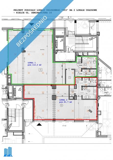 Lokal 82m² (możliwość 196m²) | Parter | Stan deweloperski | Parking pod drzwiami | VAT